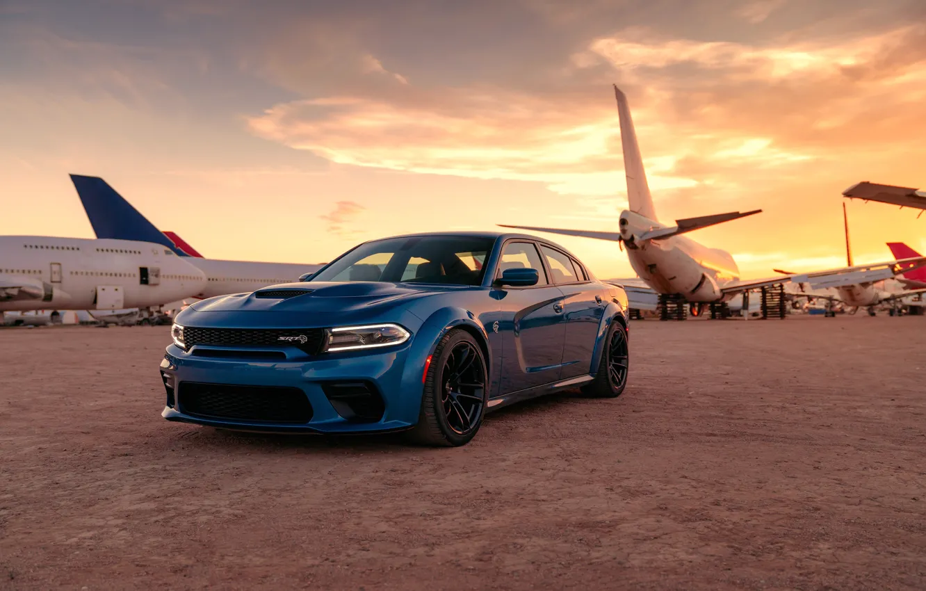 Фото обои машина, самолеты, оптика, Dodge, Charger, Hellcat, SRT