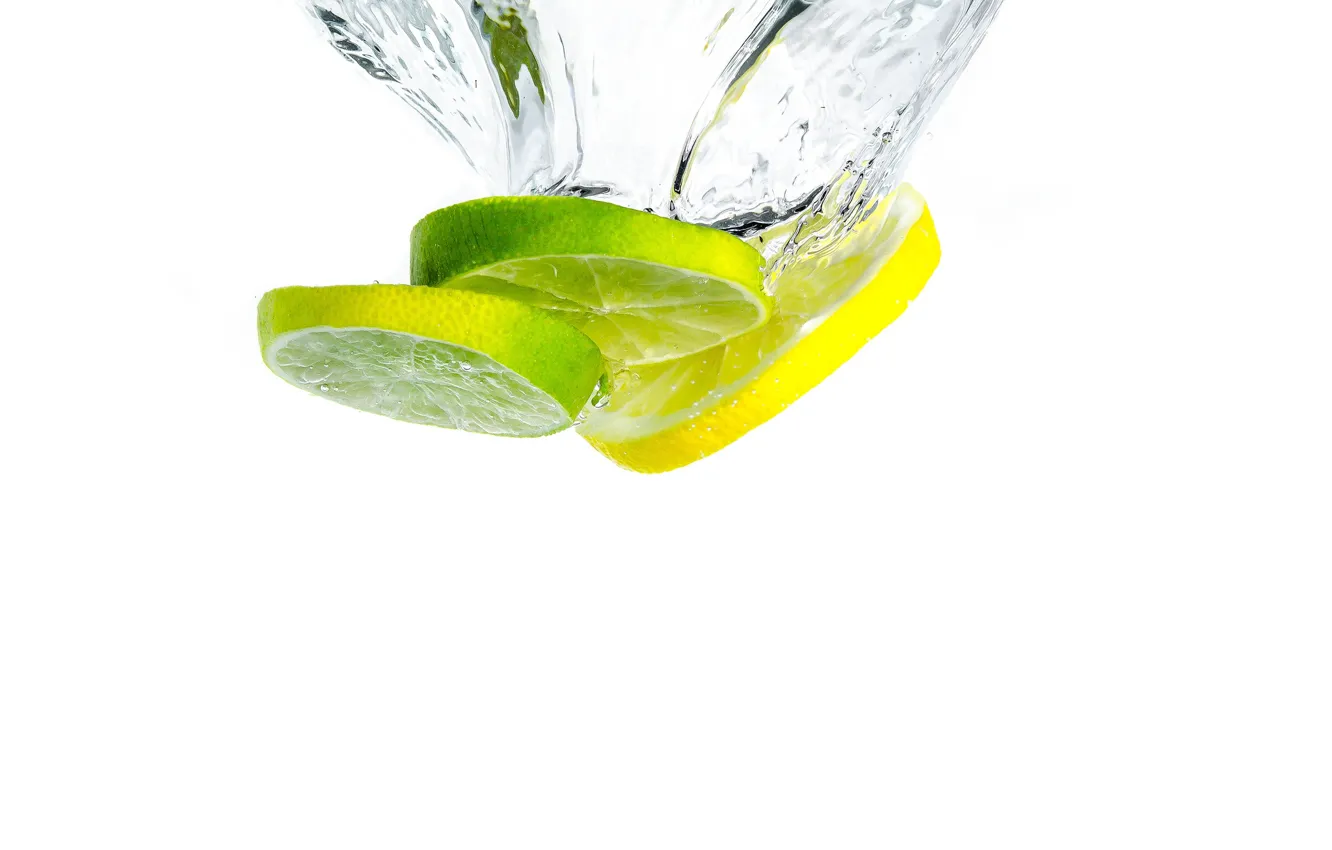 Фото обои lemon, water, fruit, splash