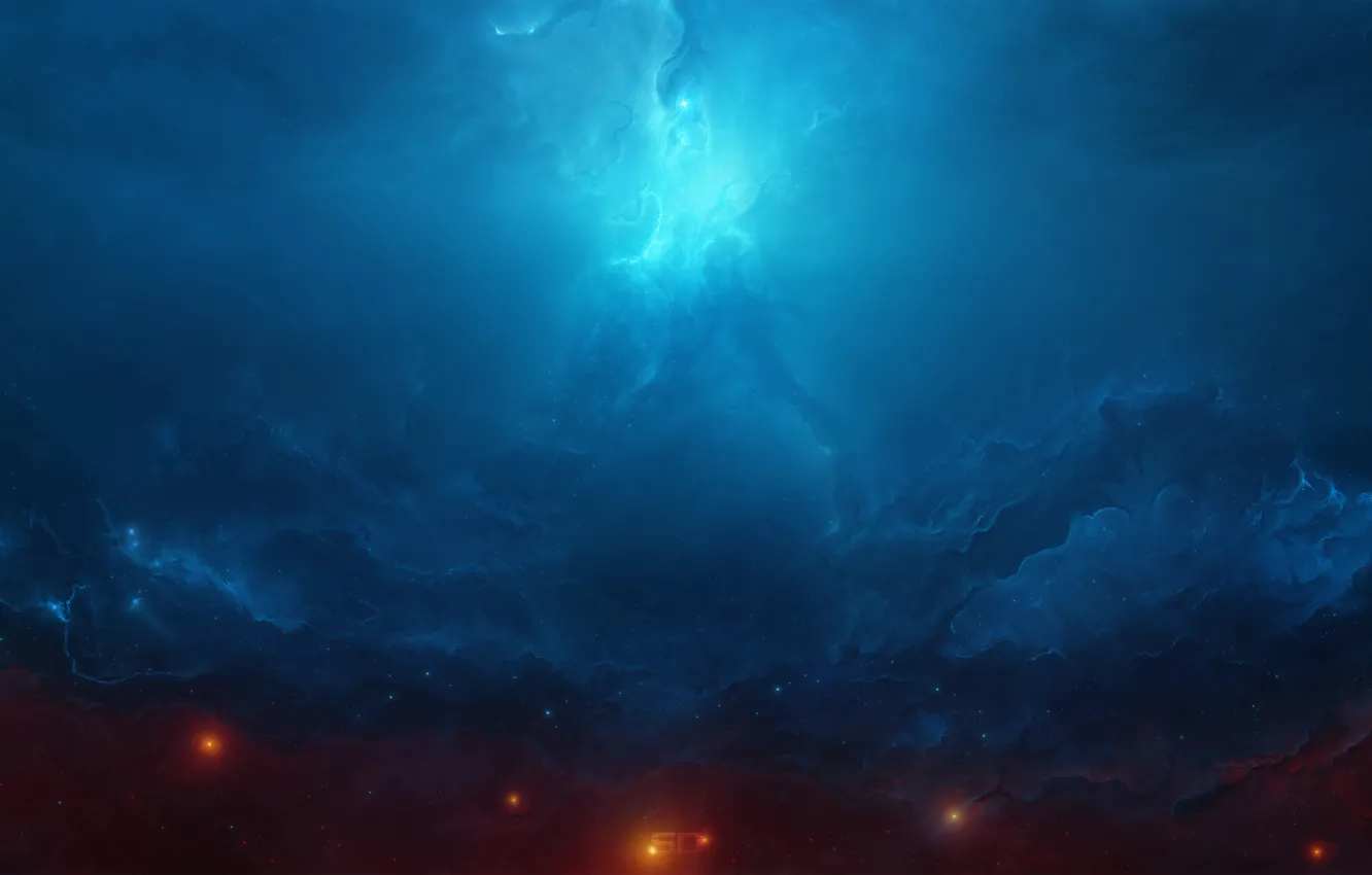 Фото обои космос, звезды, туманность, фантастика, арт, space, fantasy, nebula