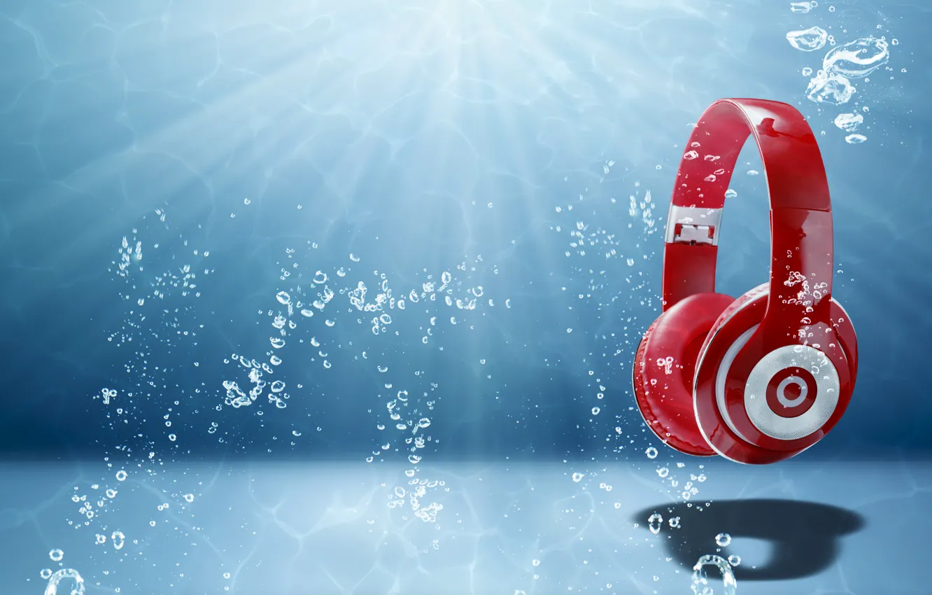 Фото обои свет, абстракция, музыка, спектр, звук, арт, headphones, wallpaper.