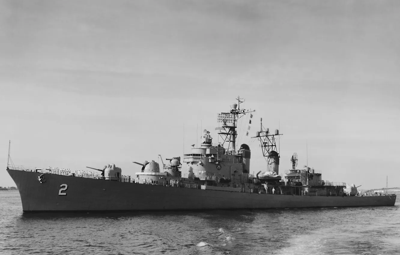 Фото обои лидер эсминцев, DL-2, USS Mitscher, 1960 год