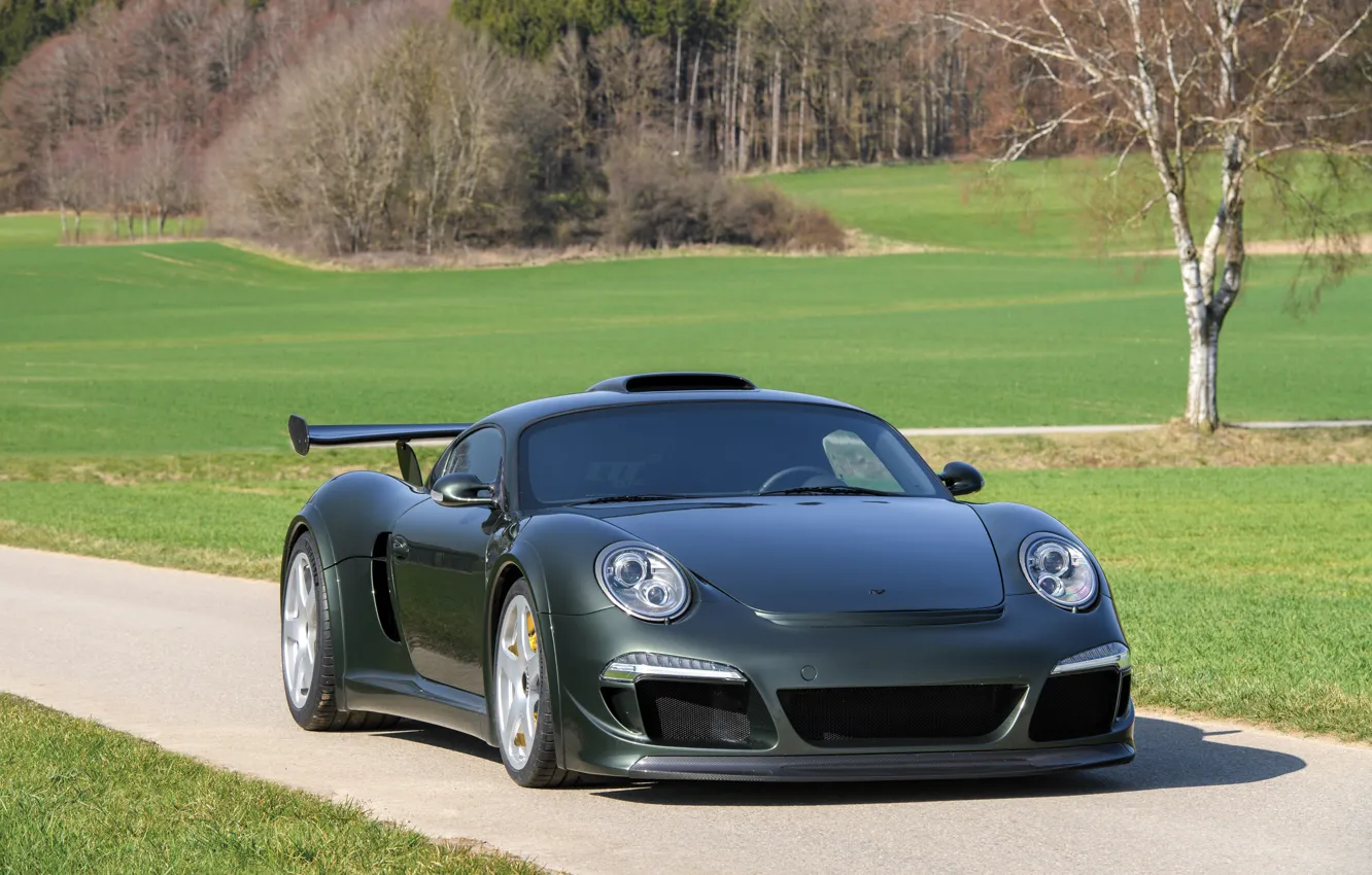 Фото обои Porsche, Front, Road, Forest, CTR 3, Clubsport, Ruf