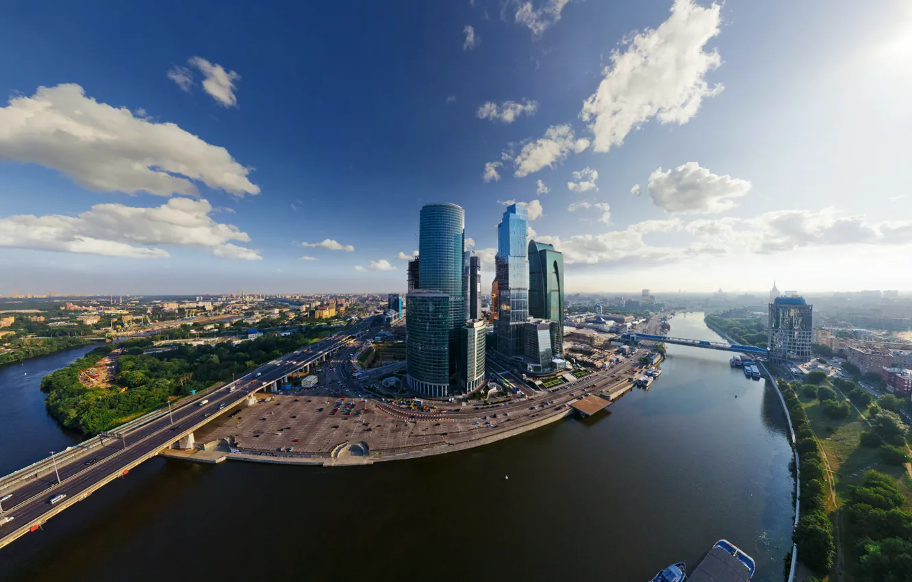 Фото обои река, Москва, Сити