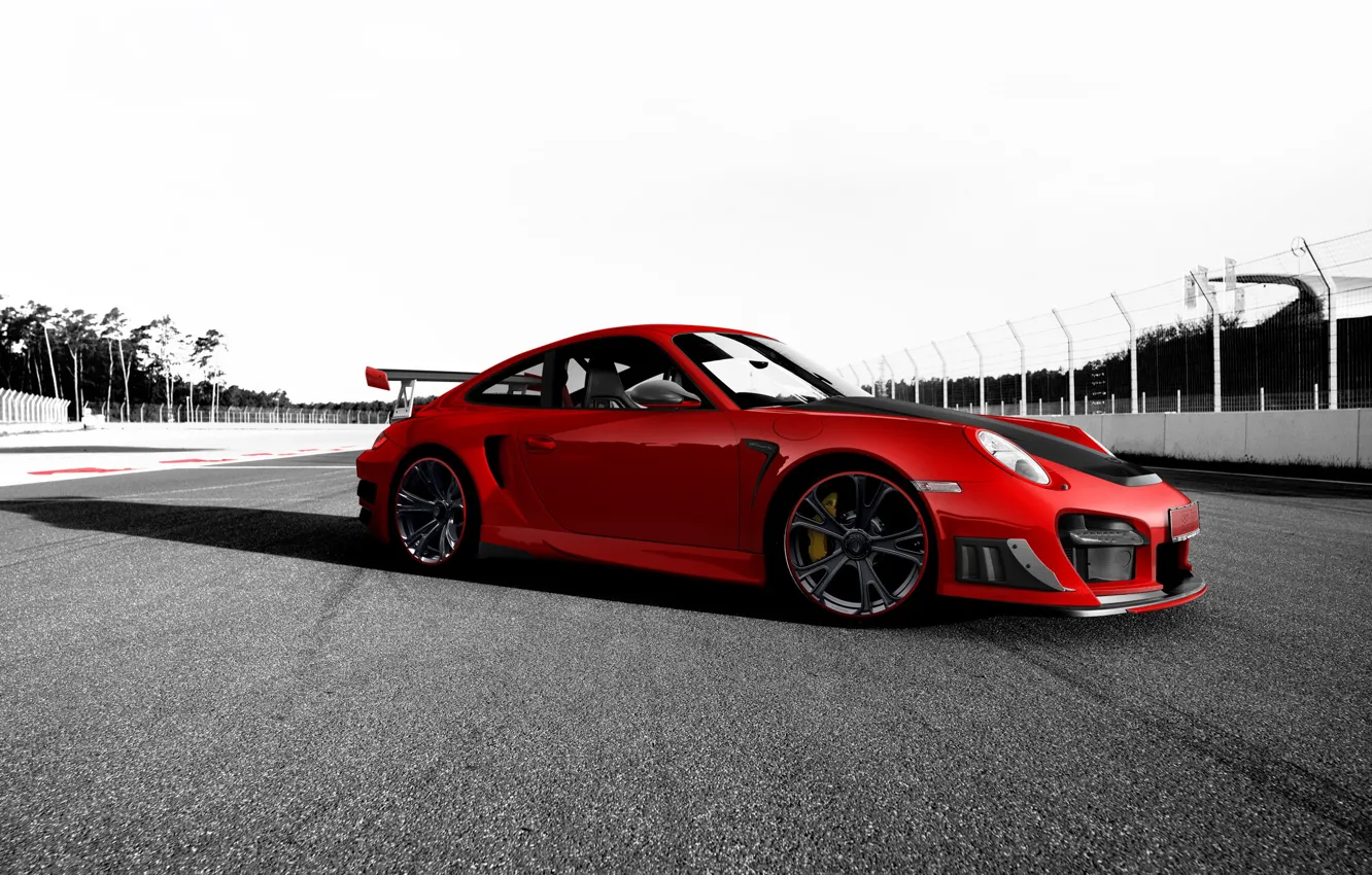 Фото обои красный, тюнинг, 911, Porsche, порш, порше, трек, GT2 RS