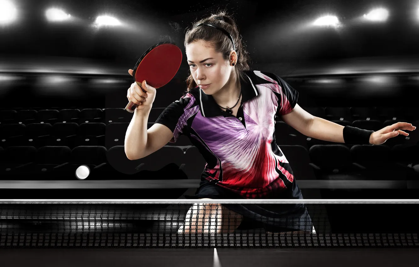 Фото обои sport, woman, young, speed, tennis, table, skill, shirt