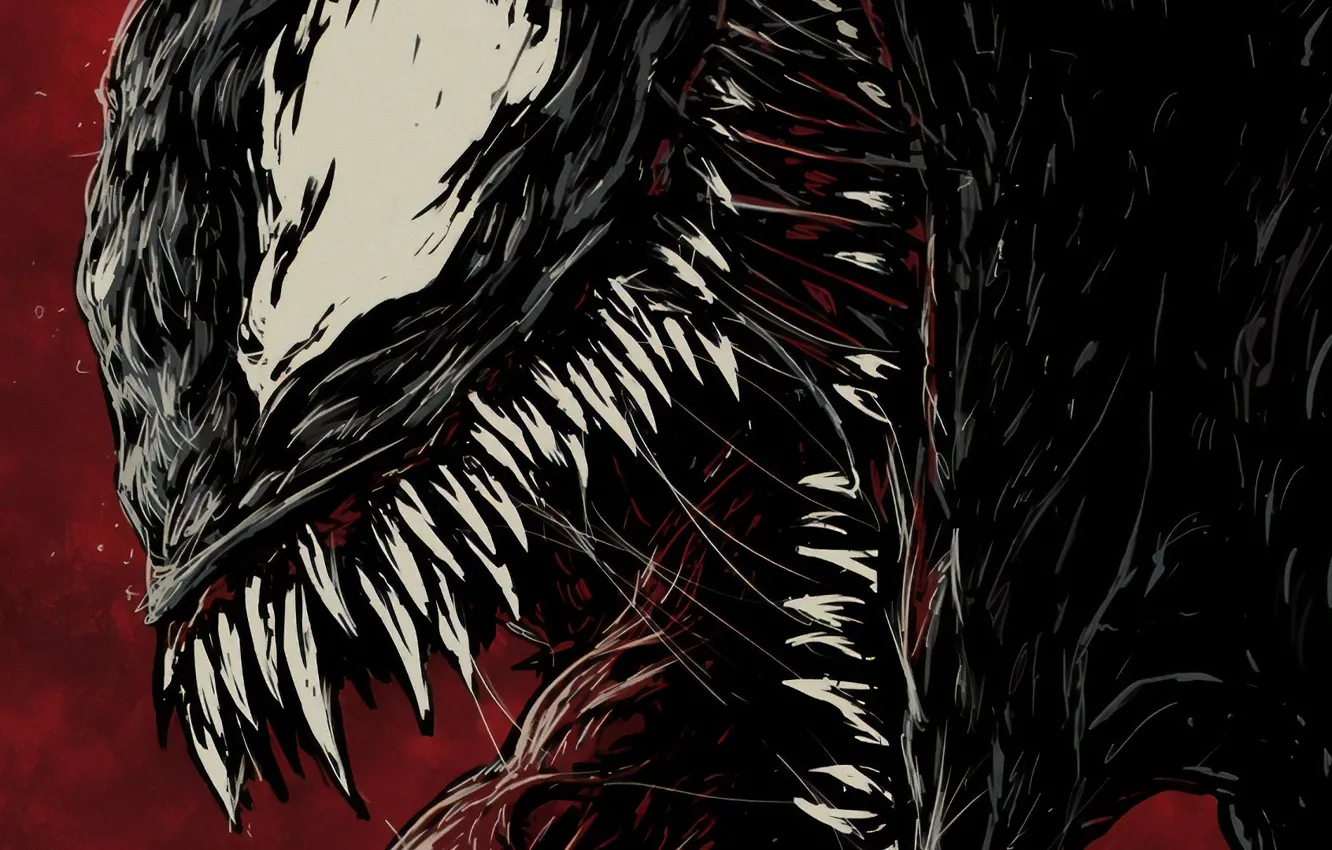 Фото обои зубы, пасть, клыки, Веном, Venom, Симбиот