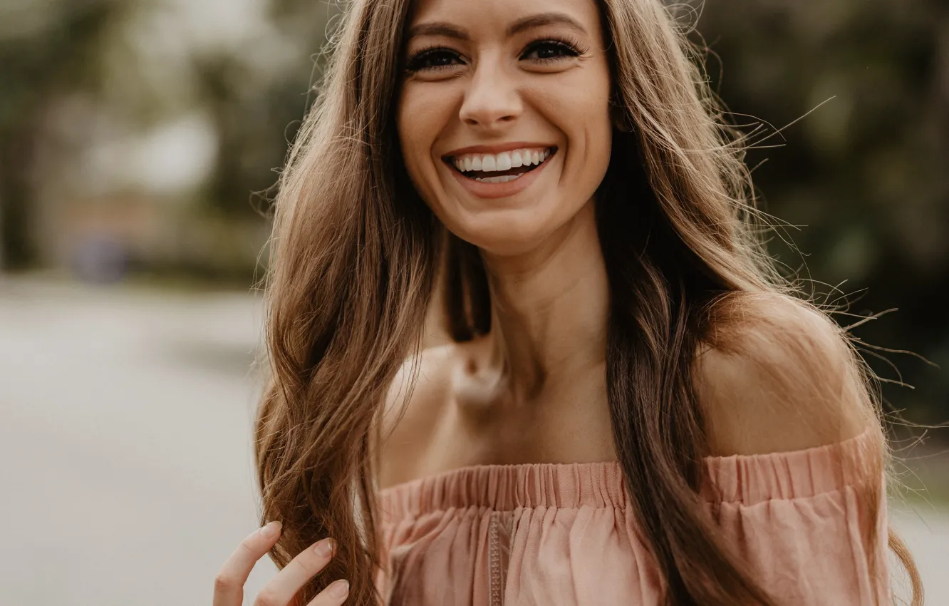 Фото обои девушка, радость, лицо, улыбка