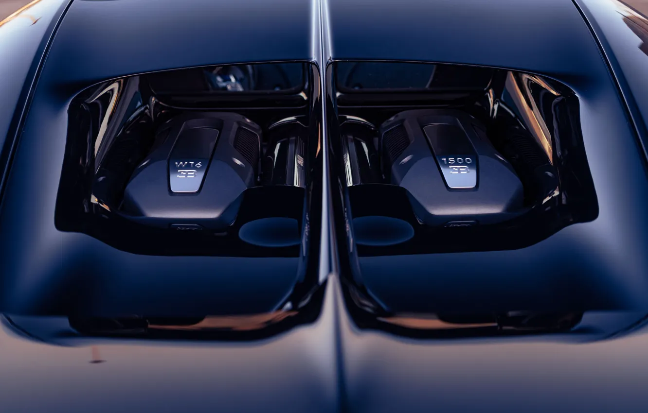 Фото обои Bugatti, engine, W16, Chiron, Bugatti Chiron