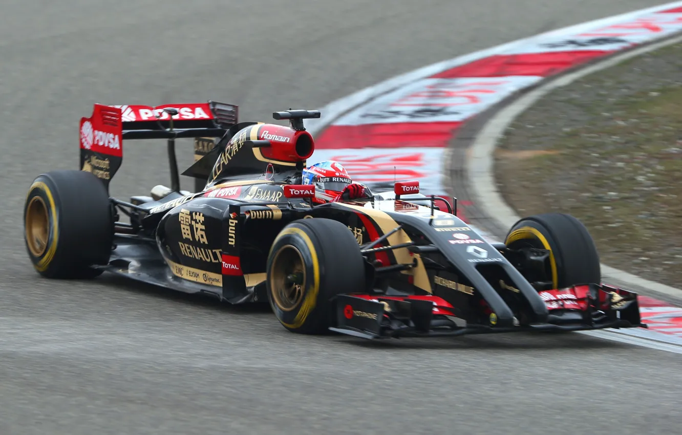 Фото обои Lotus, Formula 1, E22, Romain Grosjean