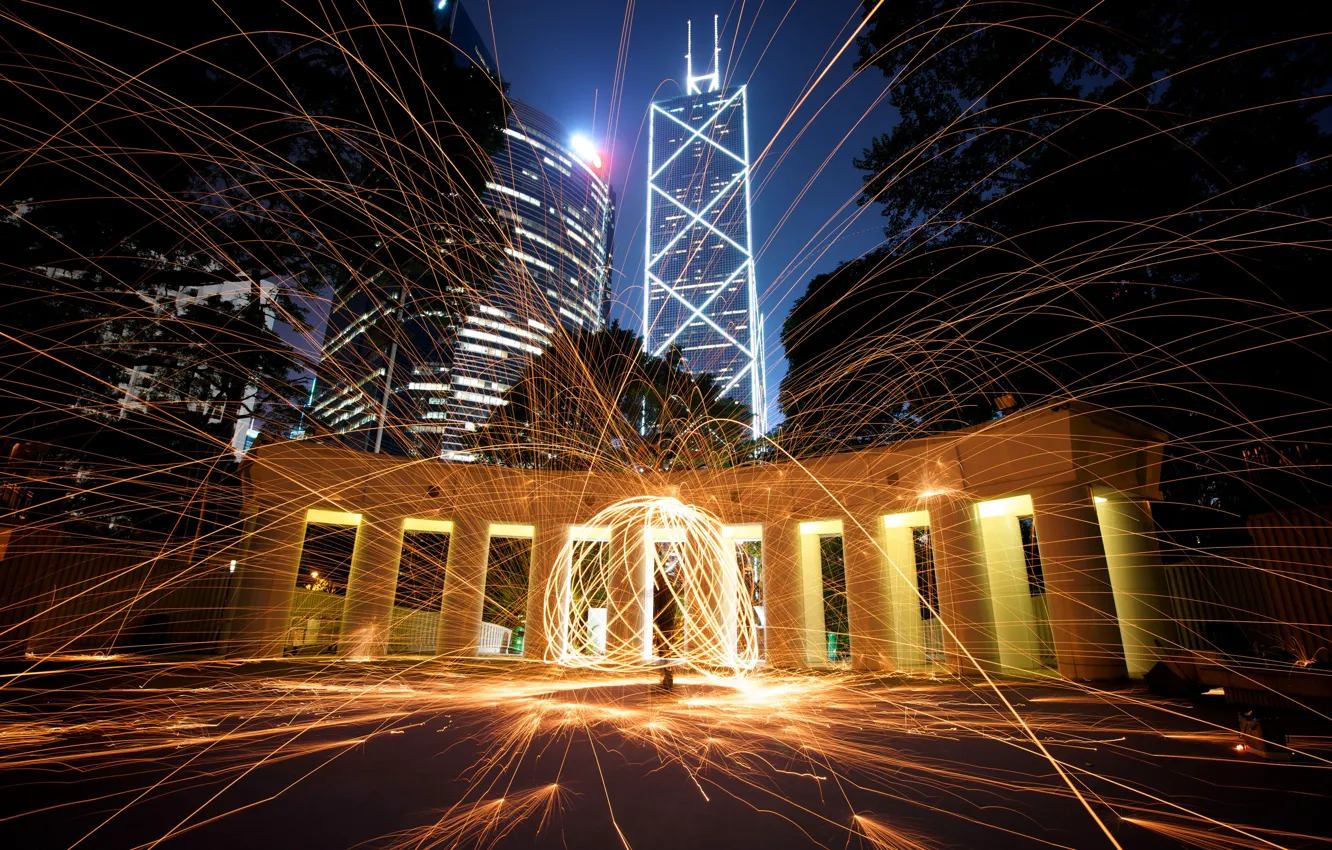 Фото обои салют, fireworks, Hong Kong, Гон Конг, Victoria Bay, Central Plaza, централ плаза