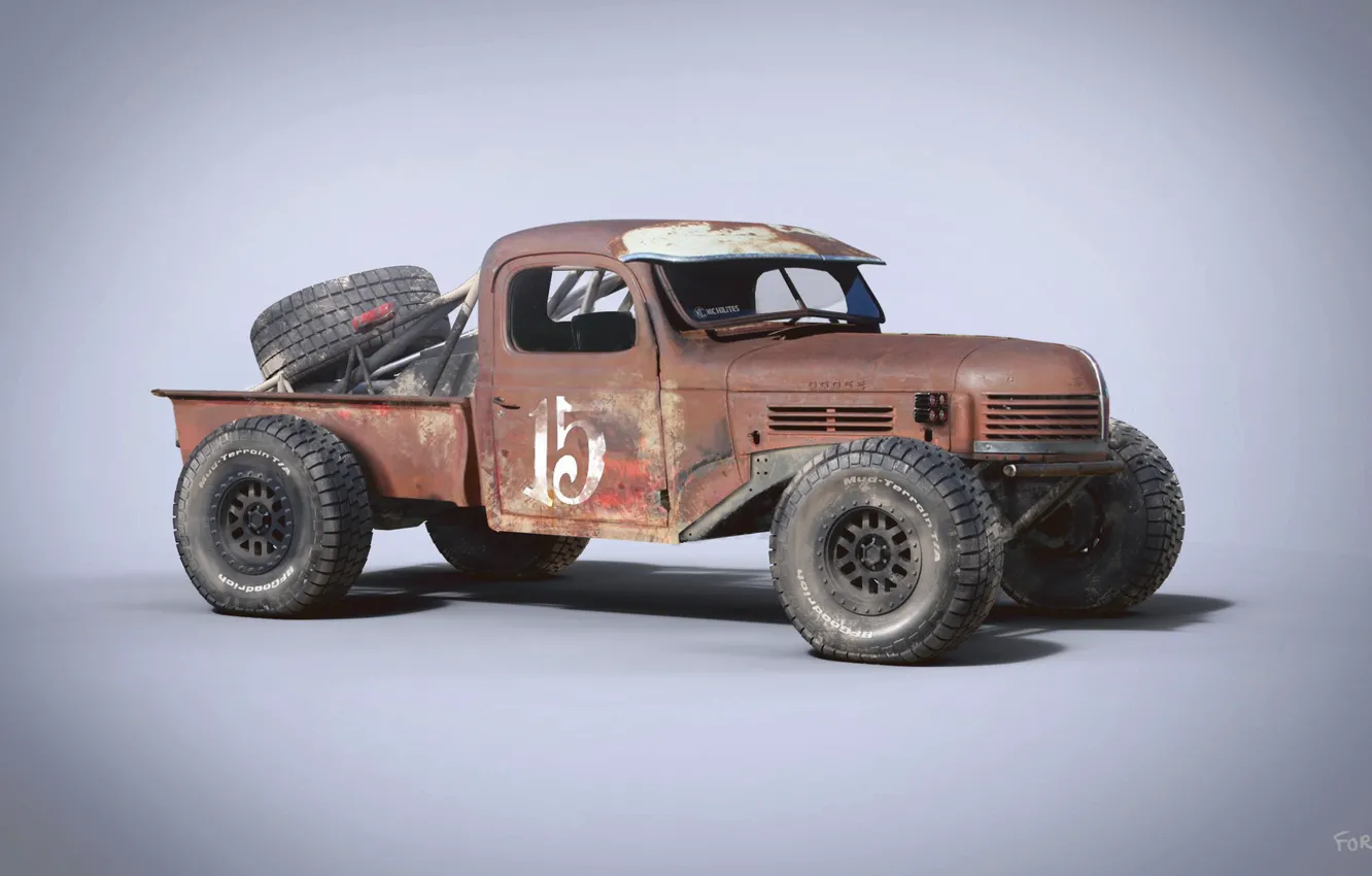 Фото обои автомобиль, Trophy Rat, 1941 Dodge pickup