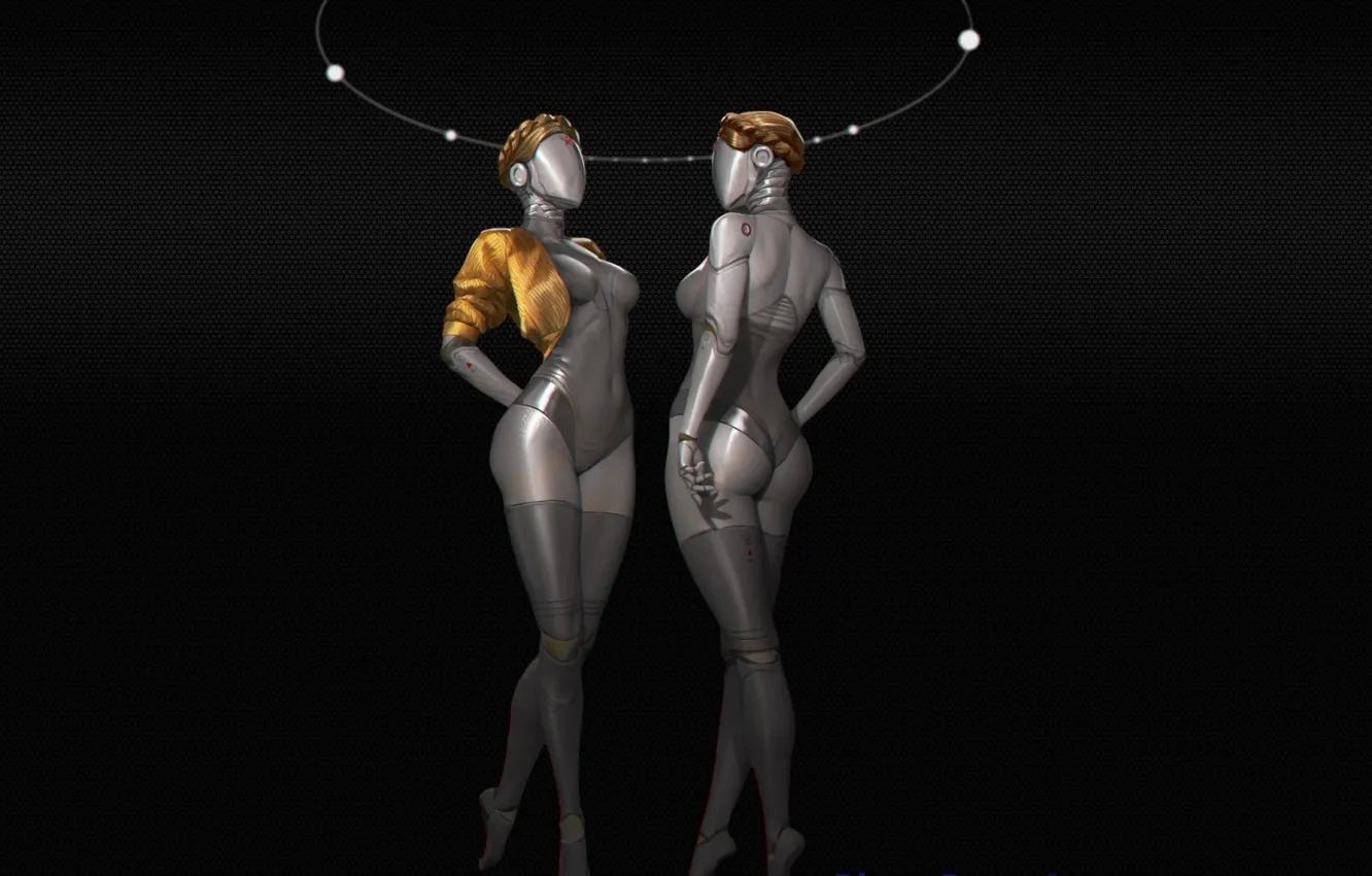 Фото обои Роботы, Близняшки, The Twins, Atomic Heart, Левая, Правая, Атомное Сердце