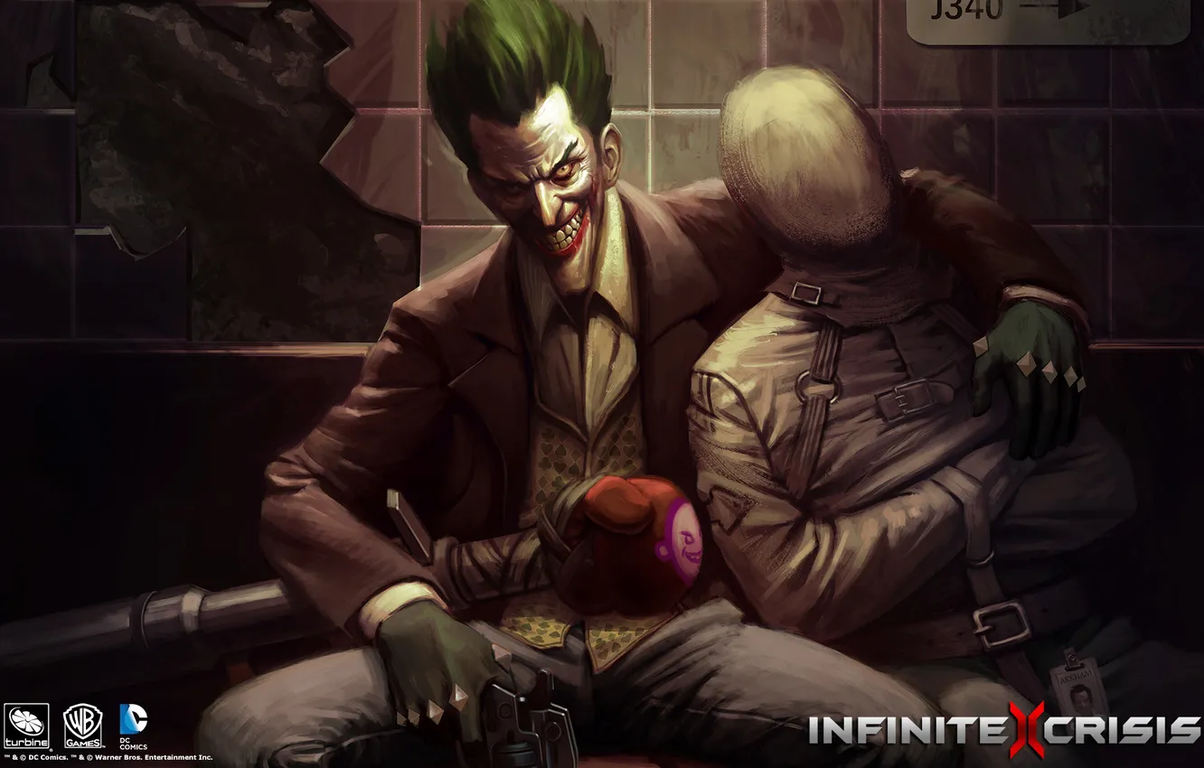 Фото обои joker, dc comics, infinite crisis, moba