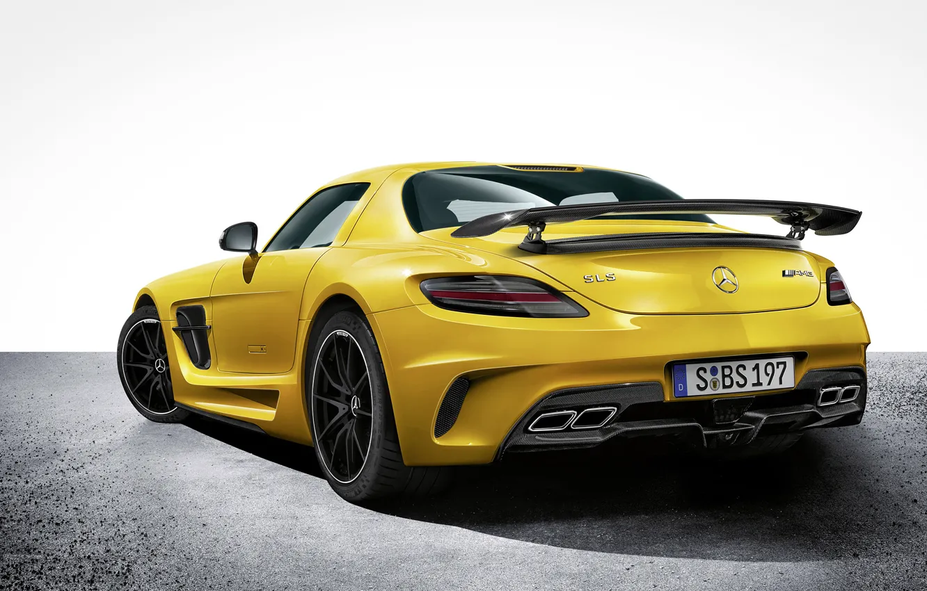 Фото обои Желтый, Мерседес, Car, Автомобиль, AMG, Mercedes SLS, Wallpapers, Yellow