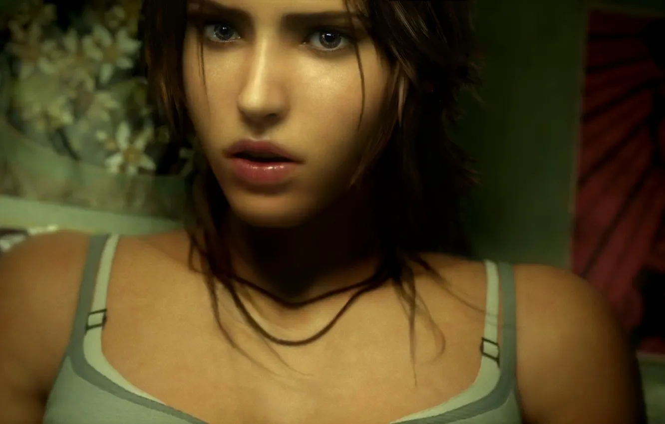 Фото обои взгляд, девушка, лицо, Tomb Raider, game, Лара Крофт, Lara Croft, 2013