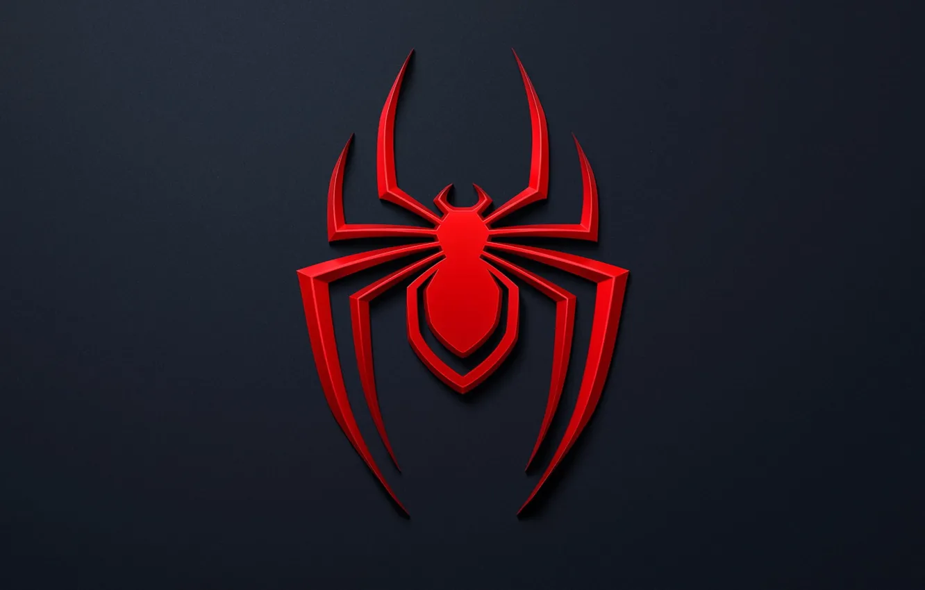 Фото обои минимализм, логотип, logo, черный фон, minimalism, Spider-man, Человек-паук, black background
