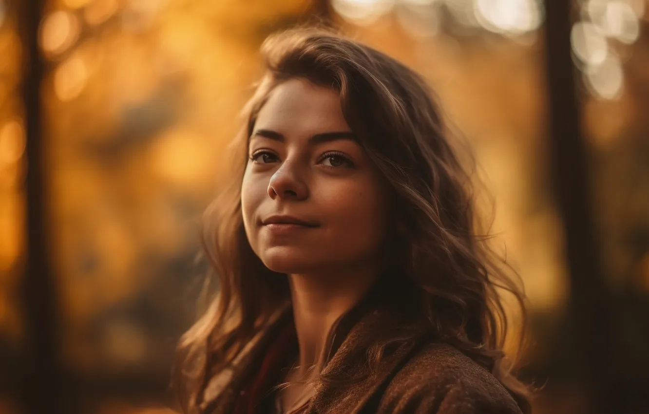 Фото обои взгляд, девушка, свет, природа, лицо, улыбка, парк, портрет