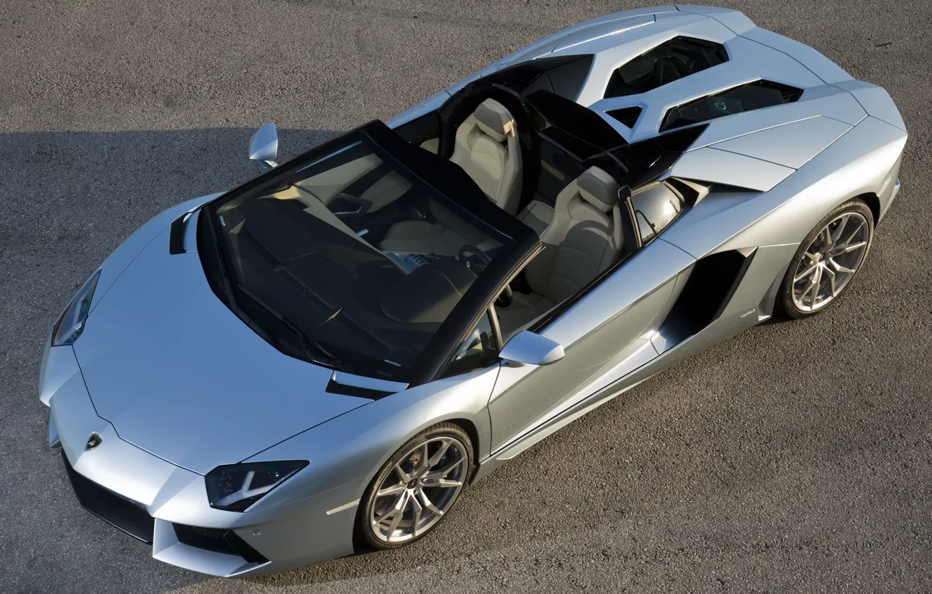 Фото обои родстер, вид сверху, roadster, LP700-4, ламборгини, Lamborghini Aventador