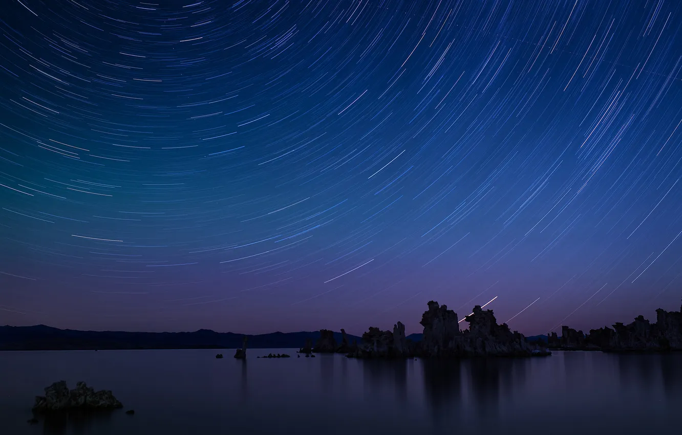 Фото обои звезды, California, Mono Lake
