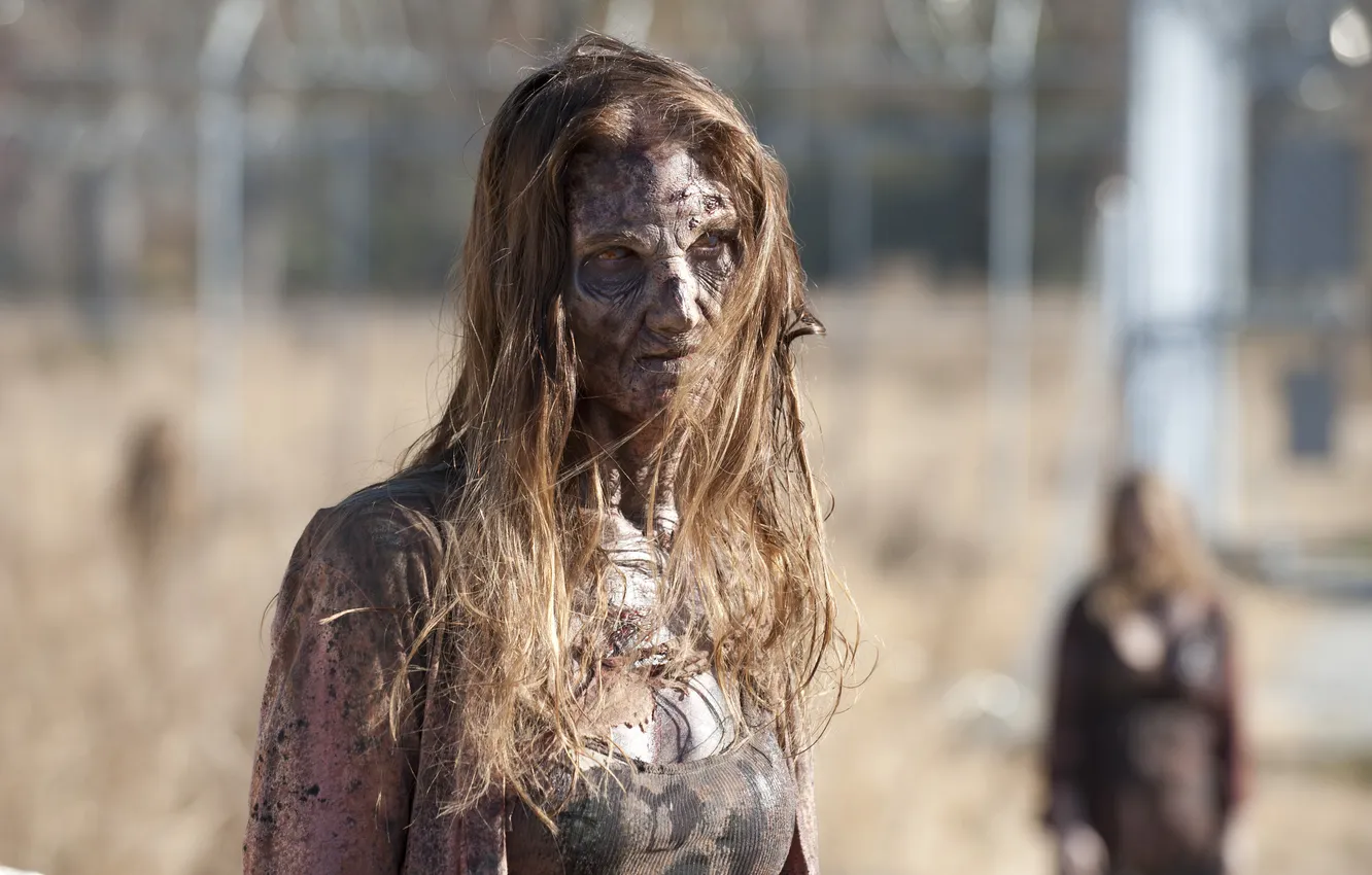 Фото обои zombie, undead, female, The Walking Dead, makeup