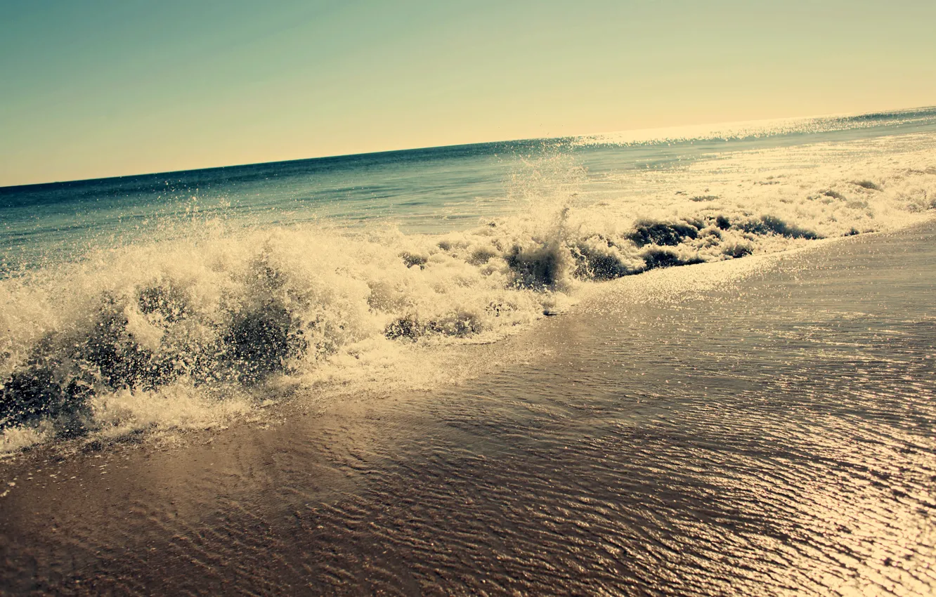 Фото обои волны, брызги, океан