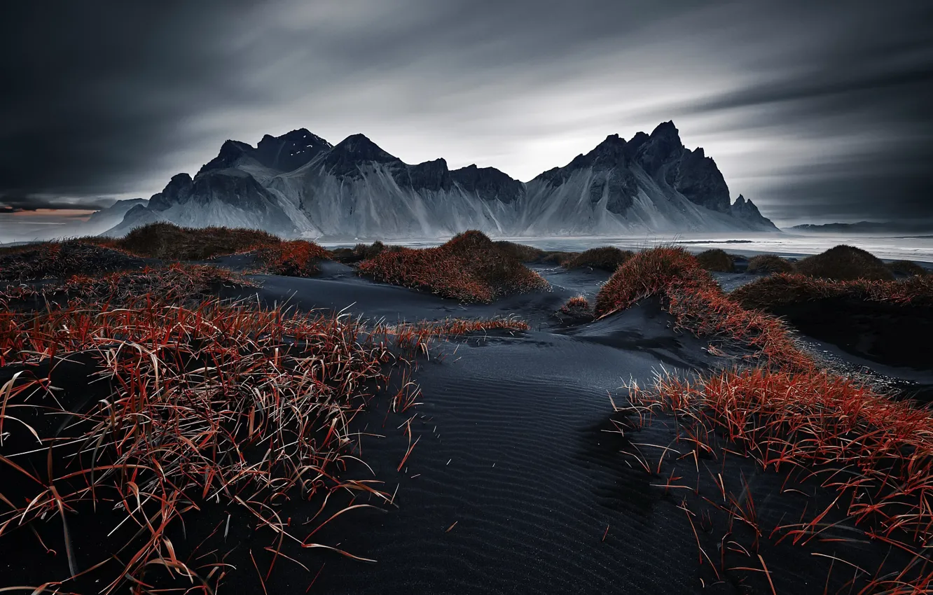 Фото обои пейзаж, природа, Vestrahorn Islande