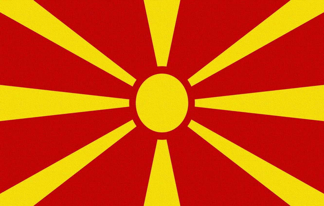 Фото обои Солнце, Флаг, Лучи, Macedonia, Македония