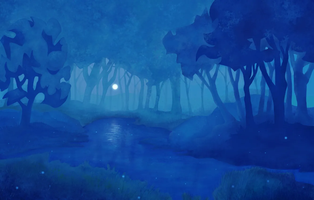 Фото обои linux, night, background, Fedora 34