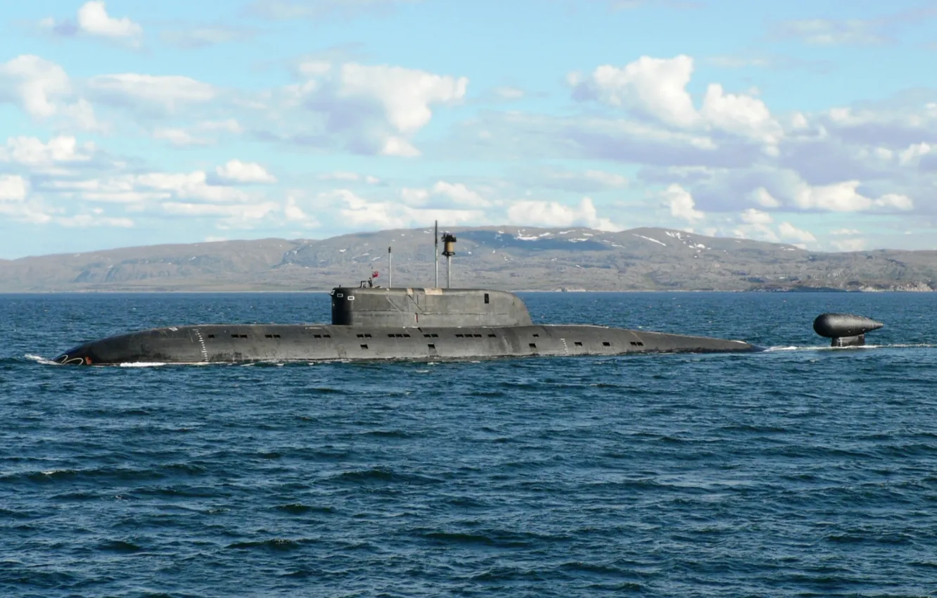Фото обои субмарина, атомный, надводный ход, Проект 945а, Б-534