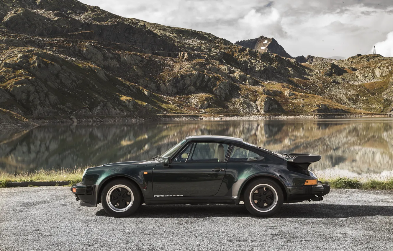 Фото обои Черный, 911, Porsche, Автомобиль, Coupe, Металлик, Turbo 3.3, (930)