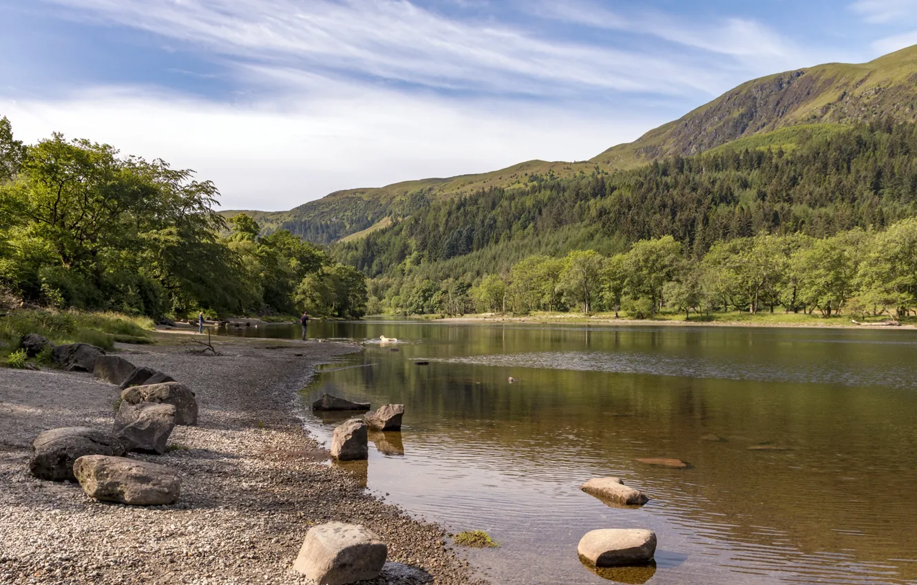 Фото обои озеро, Шотландия, Loch Lubnaig