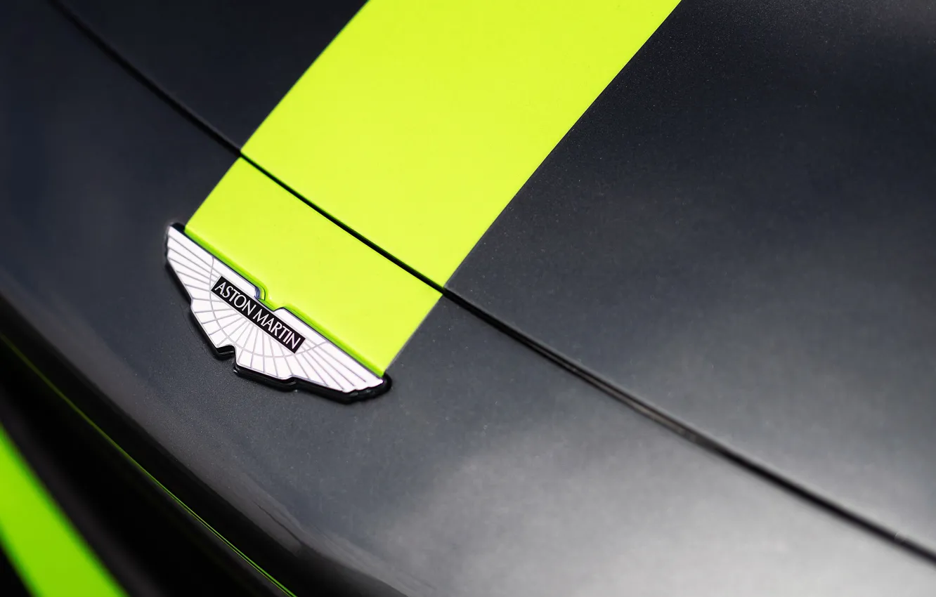 Фото обои Aston Martin, Vantage, эмблема, logo, GT3, 2018