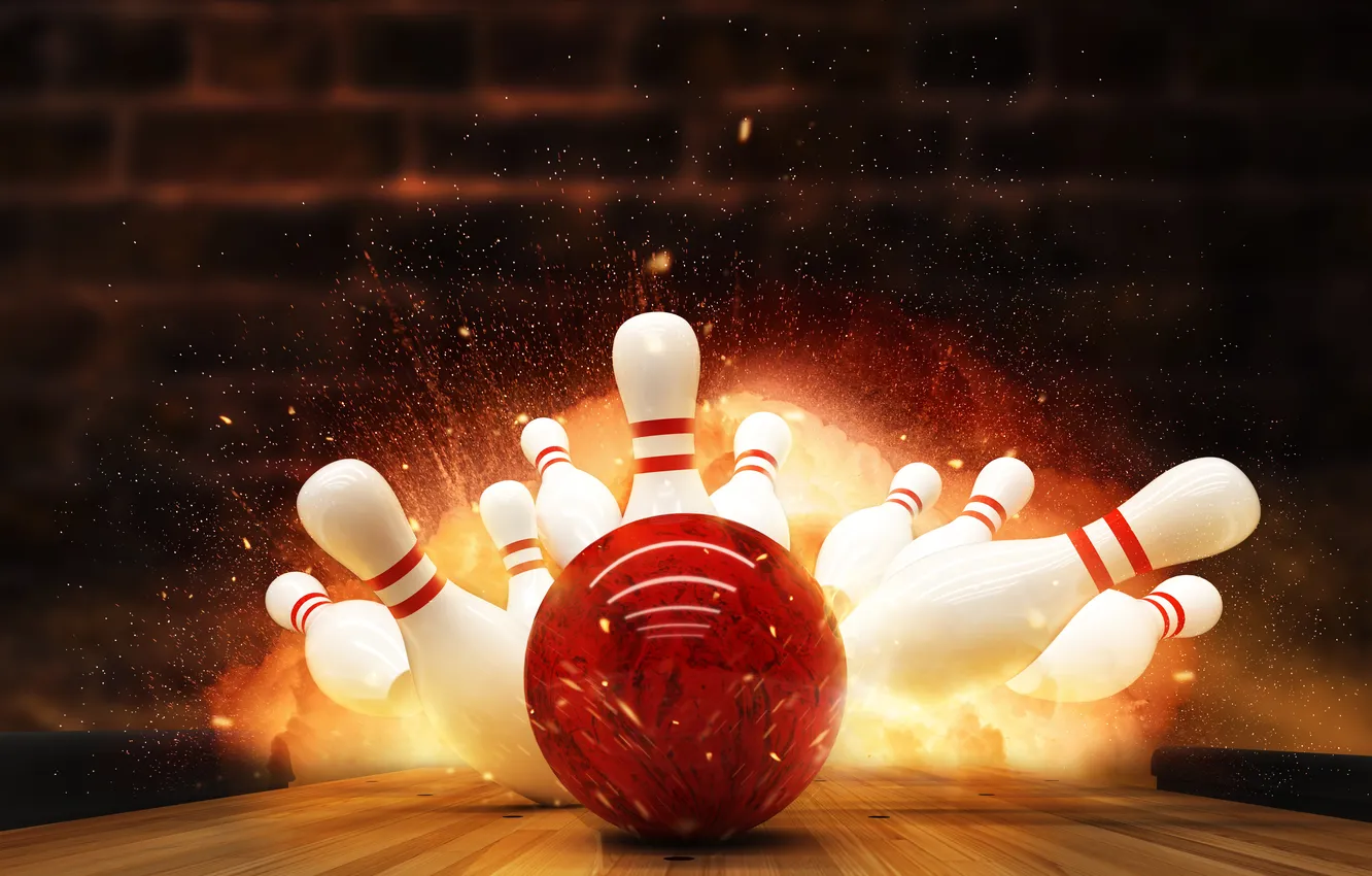 Фото обои concept, speed, impact, goal, ball, alley, strike, bowl