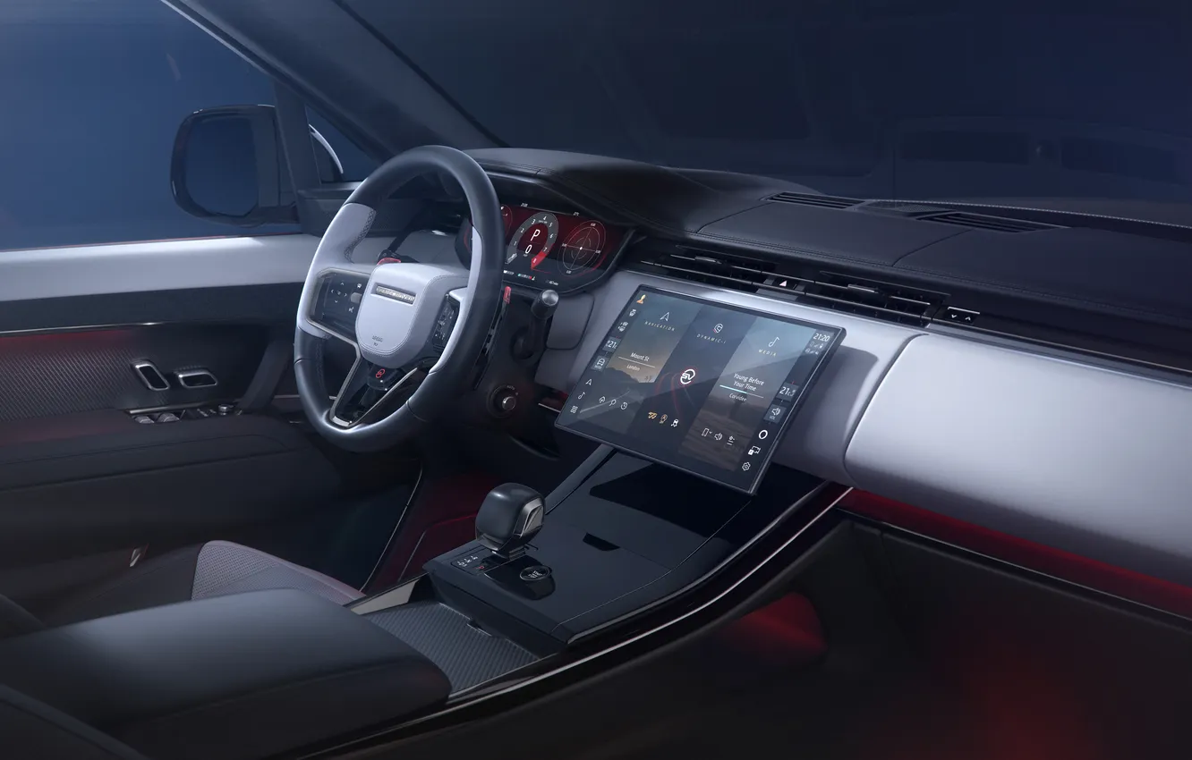 Фото обои интерьер, руль, Range Rover, Carbon, дисплей, Внедорожник, торпедо, SUV