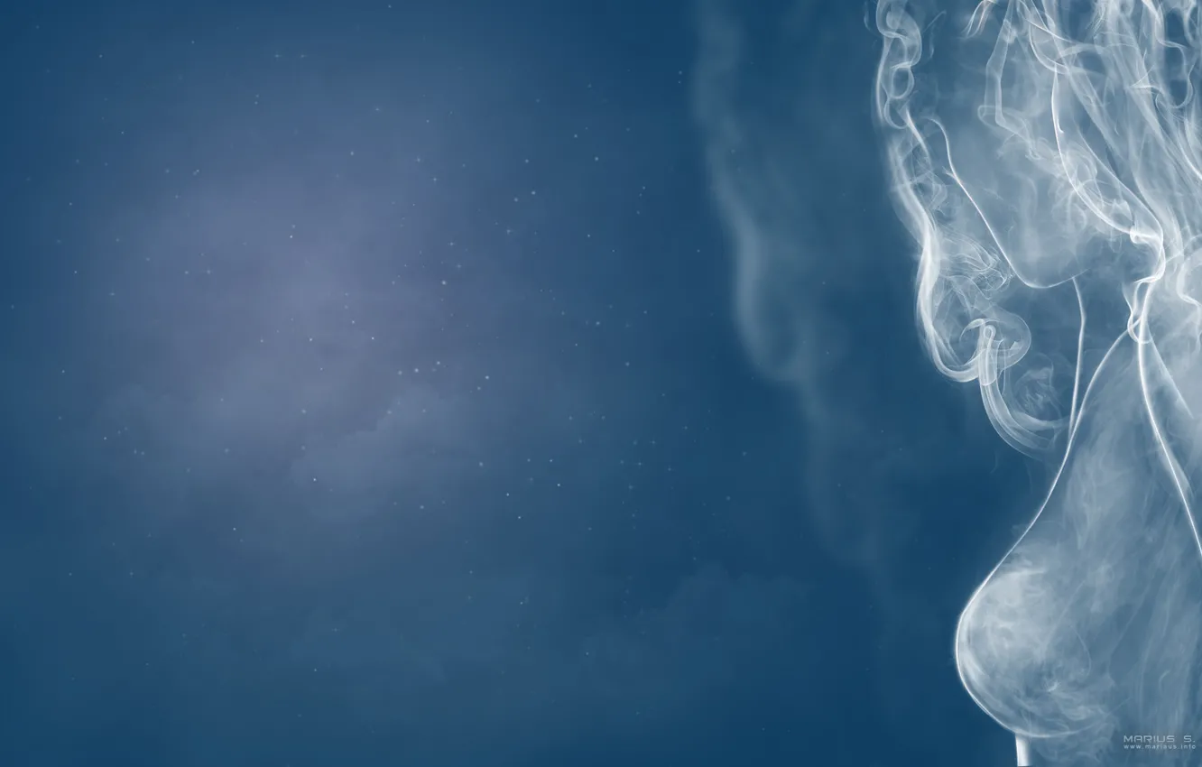 Фото обои небо, девушка, женщина, дым, sky, smoke, девушка из дыма, smoke wooman