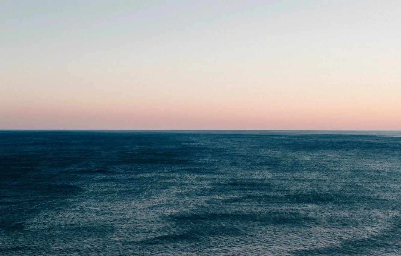 Фото обои море, небо, горизонт, сумерки