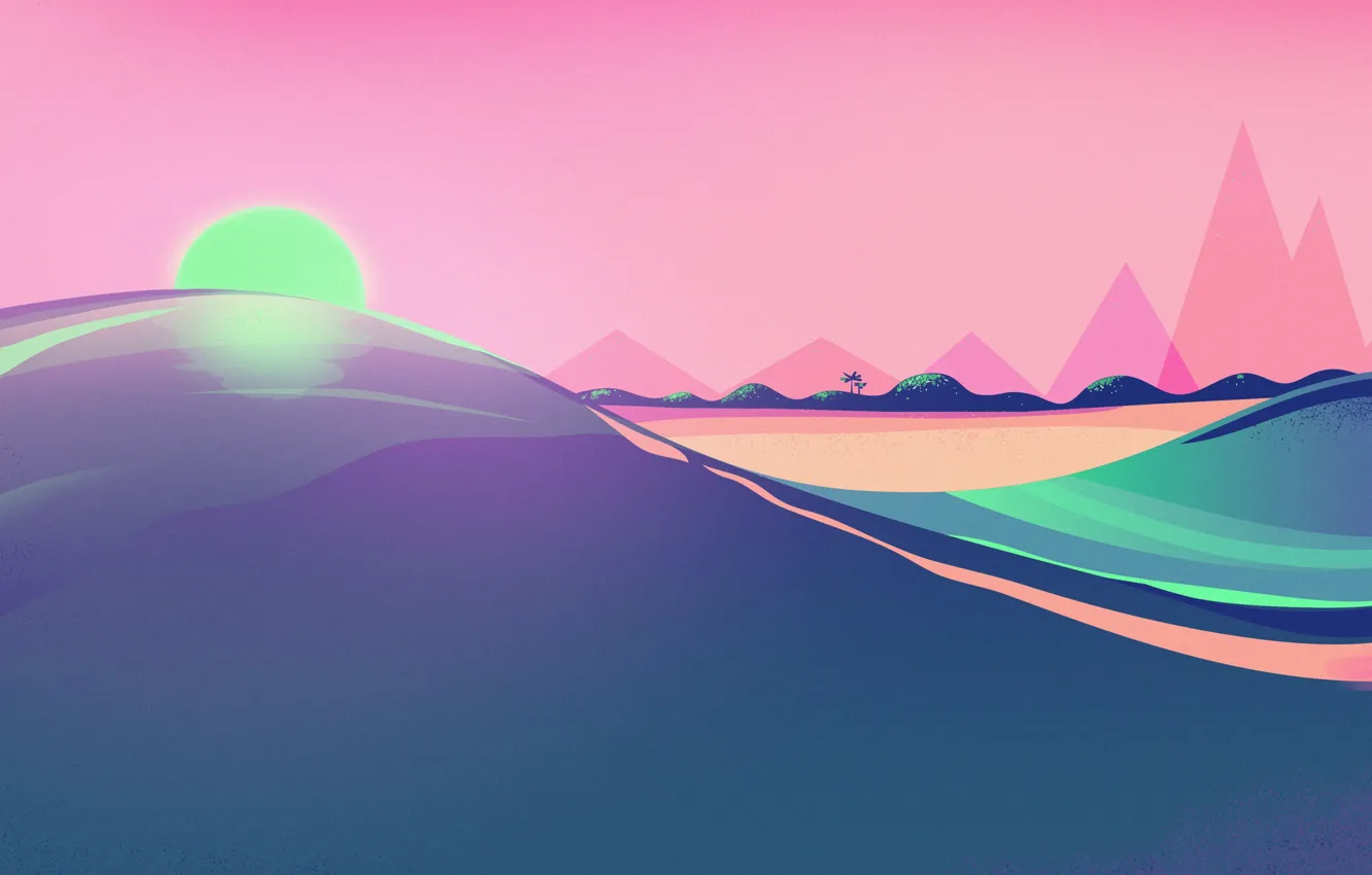 Фото обои солнце, пейзаж, горы