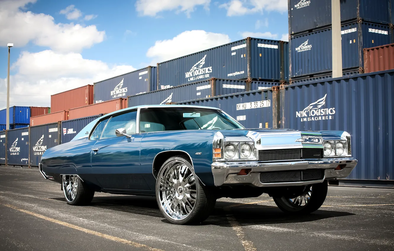 Фото обои Chevrolet, wheels, Impala, 1972, hrom