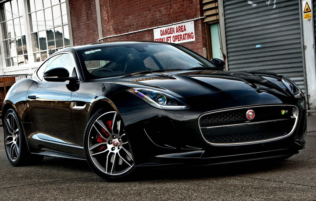 Фото обои black, jaguar, coupe, f-type