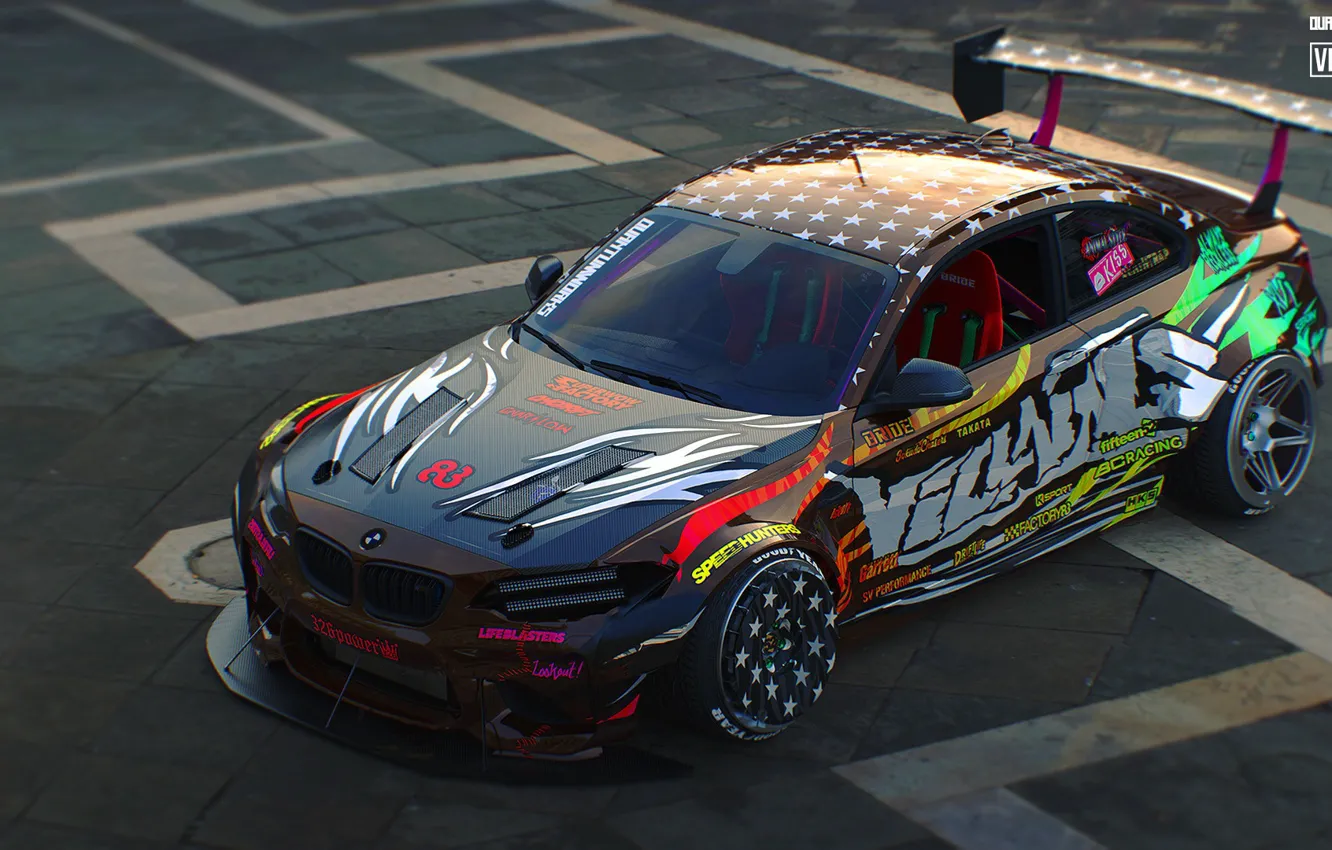 Фото обои BMW, Машина, БМВ, Drift, Рендеринг, Concept Art, BMW M2, QUANTUM WORKS