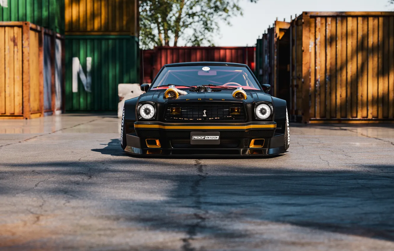 Фото обои Ford Mustang, Front, Muscle Car, American Car, Classic Car, Вид Спереди, Tuning Car, Rostislav Prokop