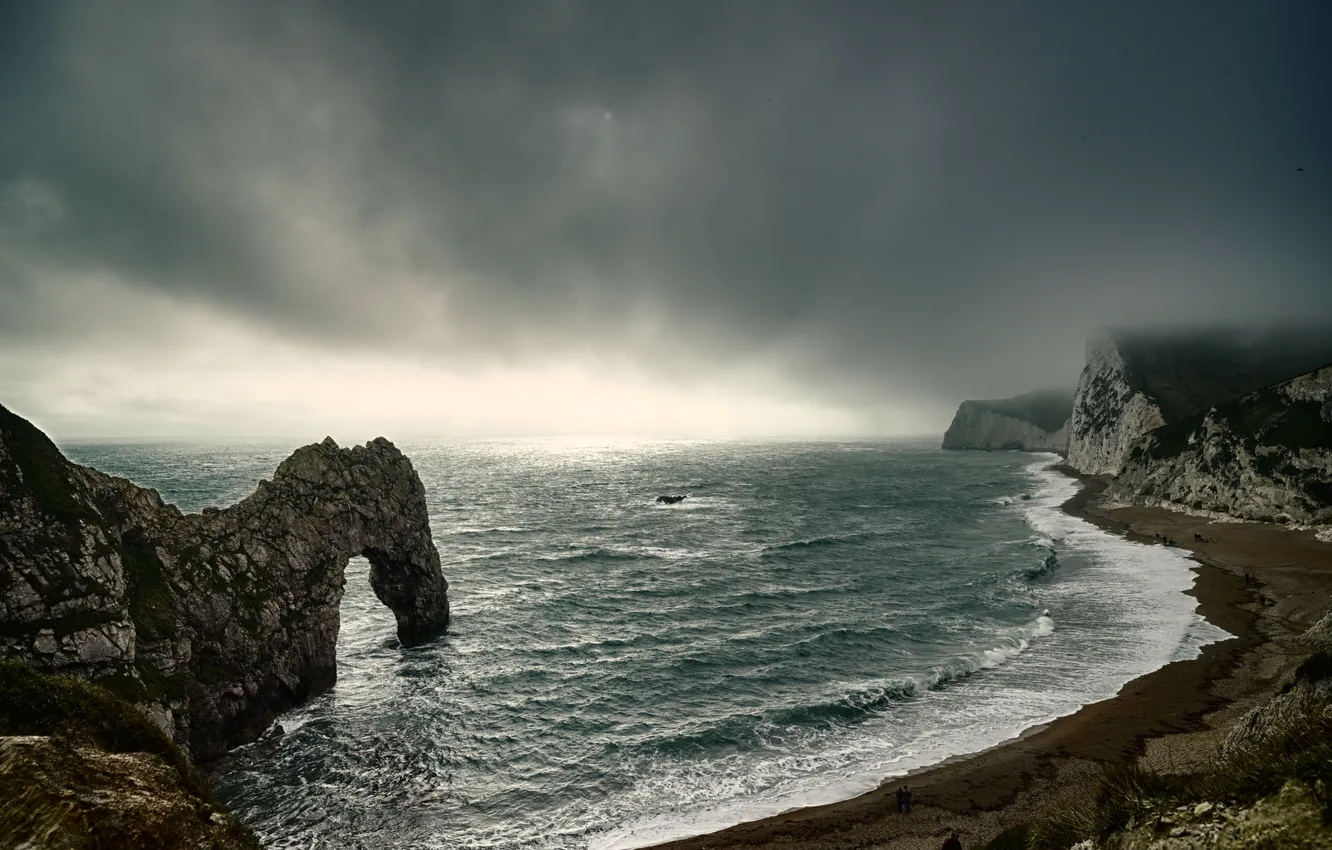 Фото обои море, небо, скала, скалы, арка