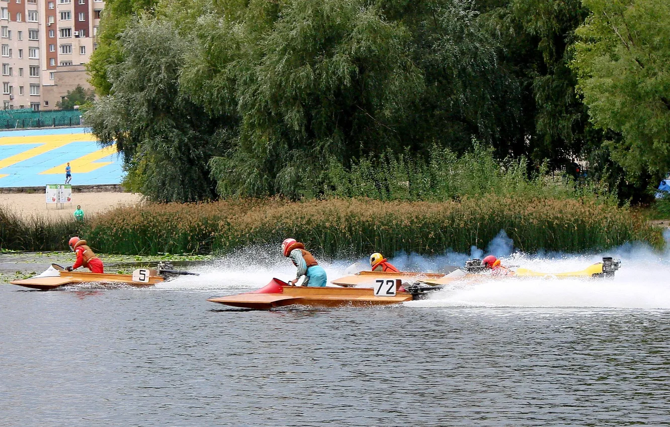 Фото обои гонка, лодка, скорость
