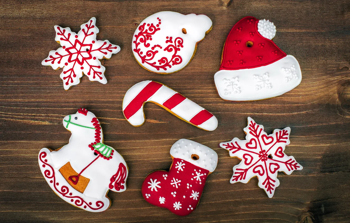 Фото обои печенье, Новый год, Christmas, winter, выпечка, глазурь, cookies