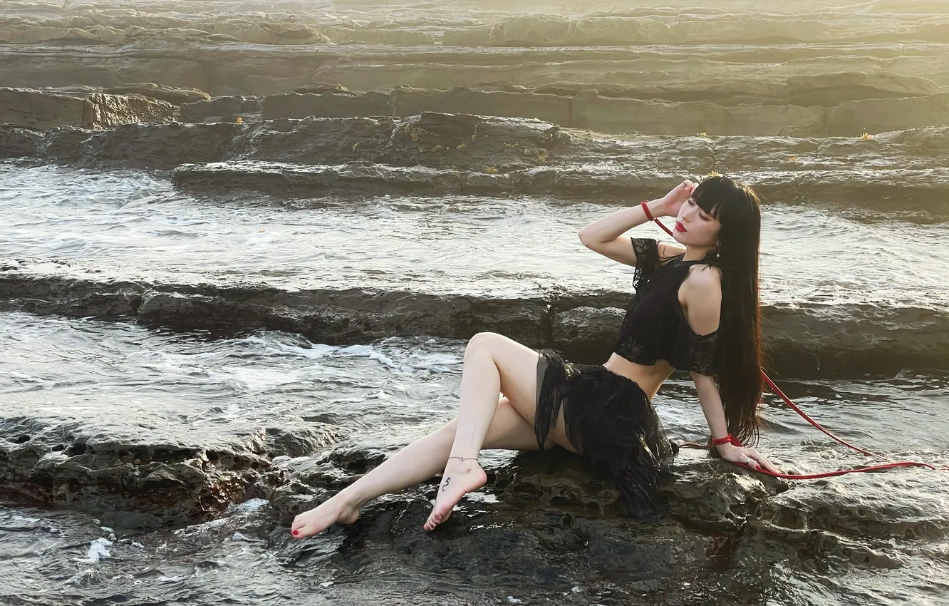 Фото обои sexy, legs, woman, beautiful, model, asian, Tsukishiro Himari