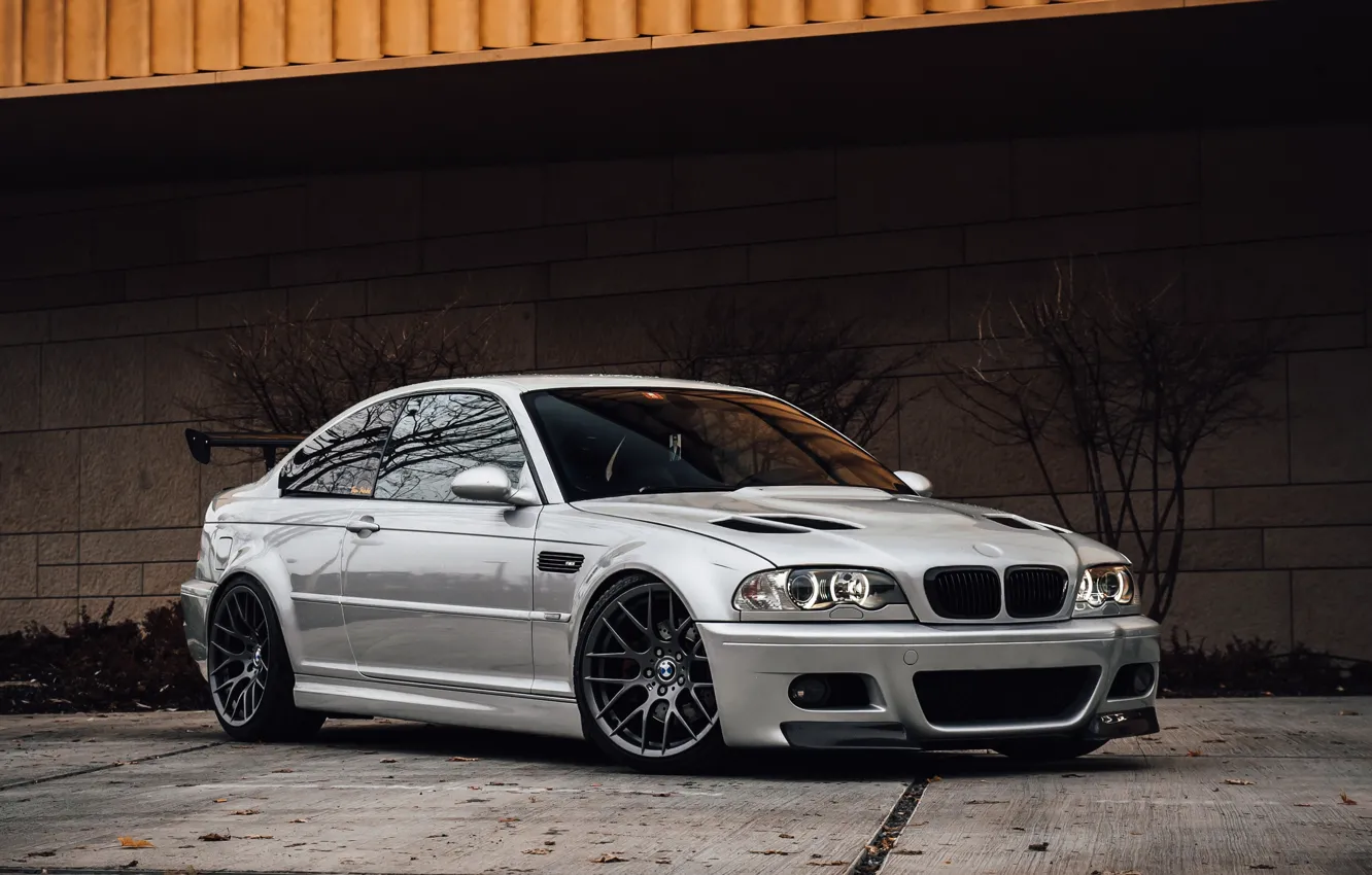 Фото обои BMW, Front, Grey, BMW M3, M3 E46