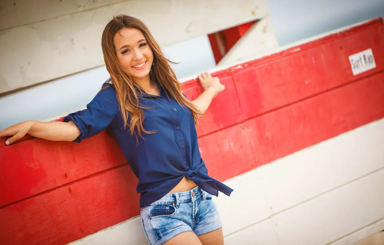 Фото обои Smiling, Nice Girl, Summer Breeze