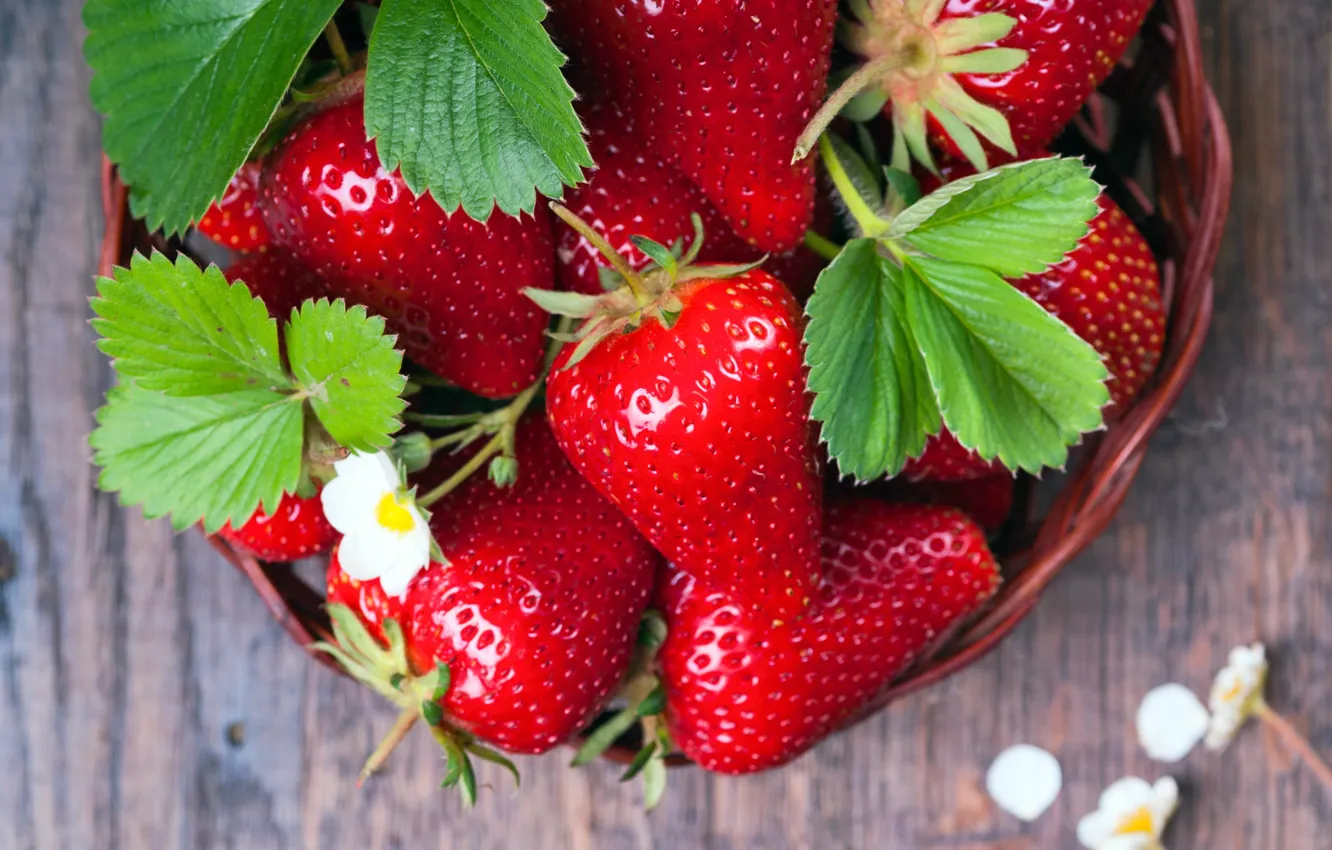 Фото обои ягоды, клубника, корзинка, strawberry, fresh berries