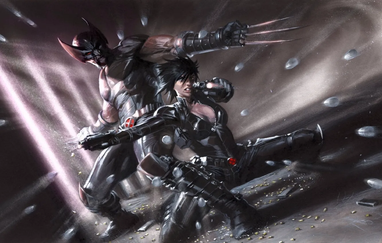 Фото обои Wolverine, Marvel, comics, Domino, X-Force: Sex and Violence