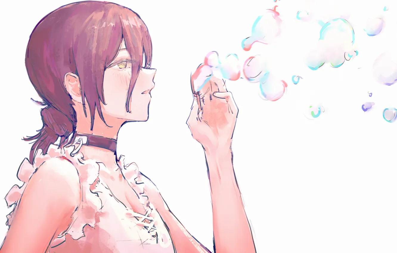 Фото обои девушка, мыльные пузыри, Chainsaw Man, Reze